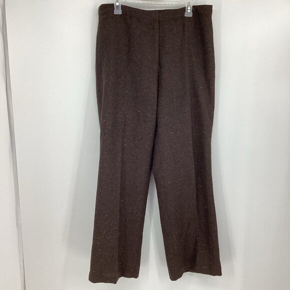 Vintage Sag Harbor Women's Size 14 Wool Blend Pants Brown Pleat Lined Pockets - Picture 1 of 10